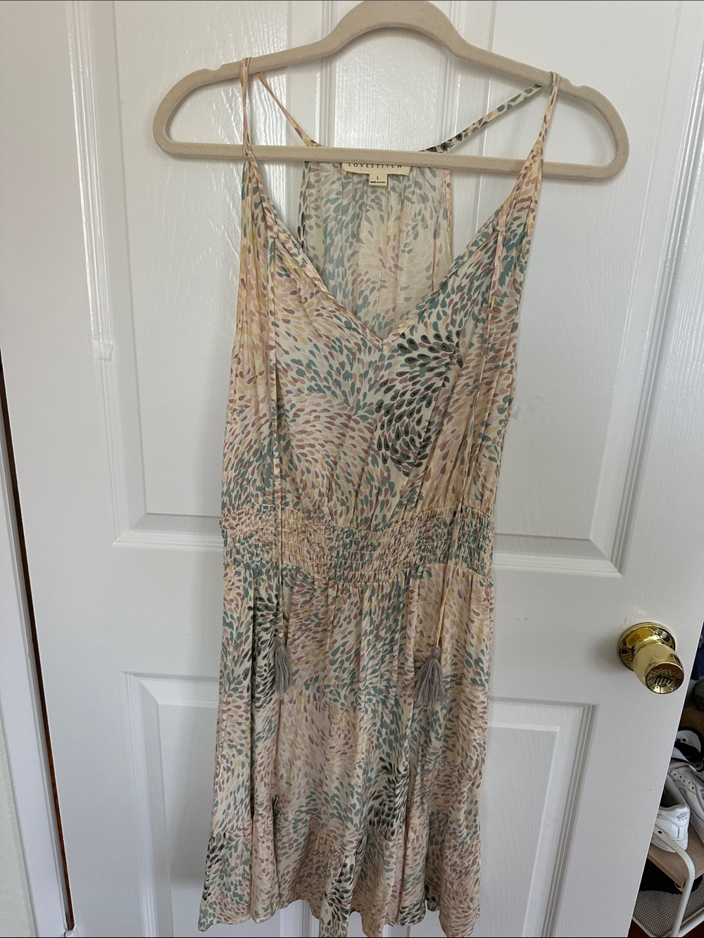 Lovestitch Light Pink Floral Spaghetti Strap Sundress